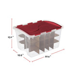 Sterilite Transparent Ornament Storage Box with Flip-top Lid, 45-L image 3