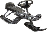 Stiga GT King Size Kids' 2-Person Winter Snow Racer Sled with Steering Wheel & Brakes, Grey