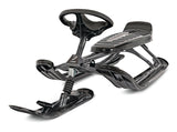 Stiga GT King Size Kids' 2-Person Winter Snow Racer Sled with Steering Wheel & Brakes, Grey image 3
