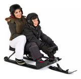 Stiga GT King Size Kids' 2-Person Winter Snow Racer Sled with Steering Wheel & Brakes, Grey image 5
