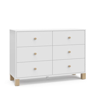 Storkcraft California 6-Drawer White/Driftwood Double Dresser/Chest