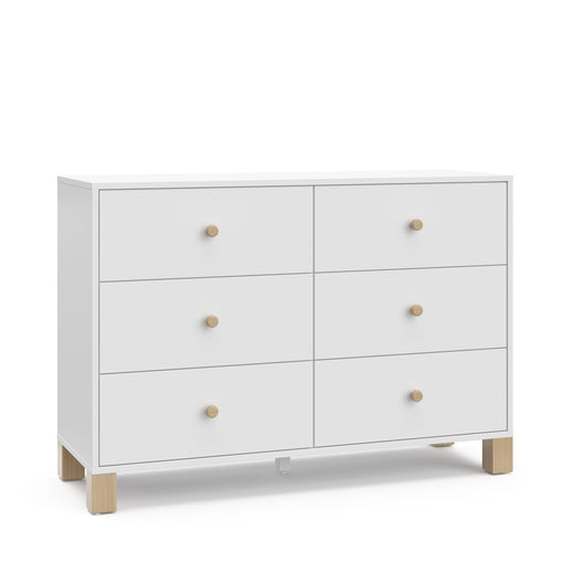 Storkcraft California 6-Drawer White/Driftwood Double Dresser/Chest