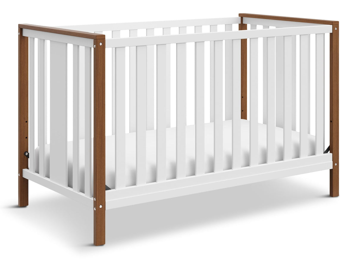 Storkcraft Modern Pacific 4-in-1 Convertible Baby Crib, White/Vintage Driftwood