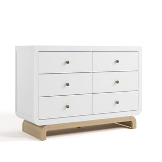 Storkcraft Santorini 6-Drawer White/Driftwood Double Dresser/Chest
