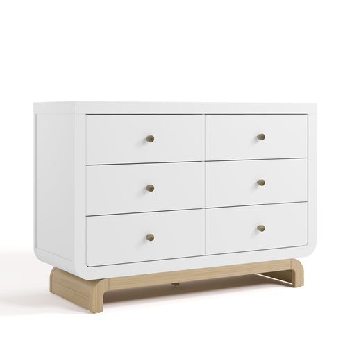 Storkcraft Santorini 6-Drawer White/Driftwood Double Dresser/Chest