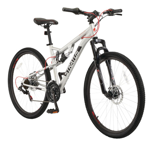 Stratus Parallax Dual-Suspension Mountain Bike, 27.5-in Wheel, Silver