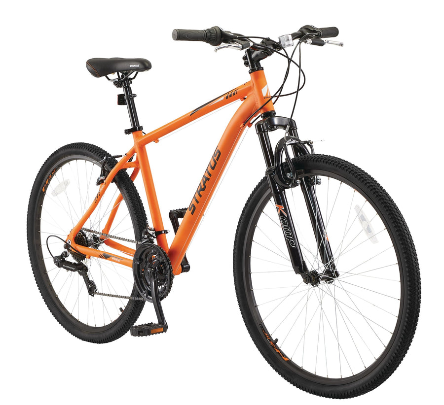 Stratus Rockcliffe Hardtail Mountain Bike, 27.5-in Wheel, Orange