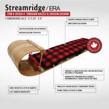 Streamridge Grizzly Kids' Traditional Vintage Wooden Winter Toboggan Sled & Seat Pad, 4-ft image 4
