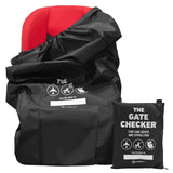 Stroller Gate Heavy-Duty Black Checker Travel Bag with Pouch