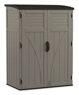 Suncast Outdoor Vertical Storage Shed, Stoney Grey, 404-Gal
