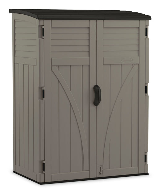 Suncast Outdoor Vertical Storage Shed, Stoney Grey, 404-Gal