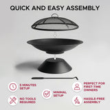 Sunjoy Genesee Round Fire Pit, Black image 3