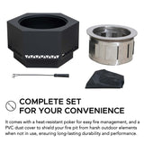 Sunjoy Hexagonal Low Smoke Stainless Steel Fire Pit, 26-in image 2