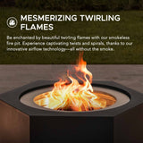 Sunjoy Hexagonal Low Smoke Stainless Steel Fire Pit, 26-in image 3