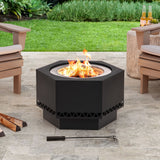Sunjoy Lawrence Hexagonal Low Smoke Firepit, 28-in image 3