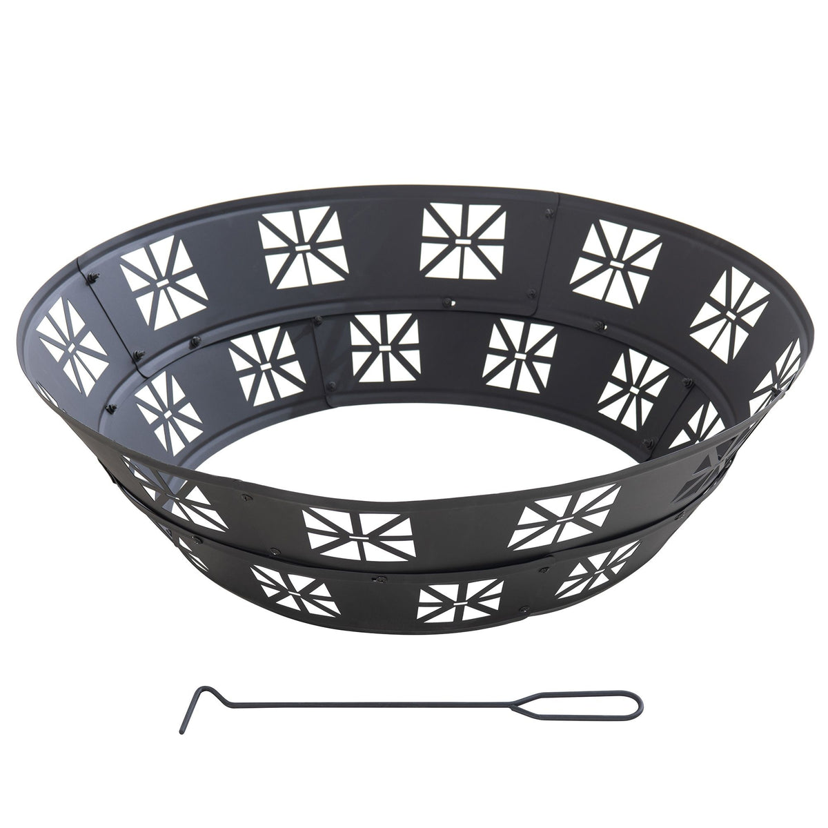 Sunjoy Shelton Fire Ring, Black