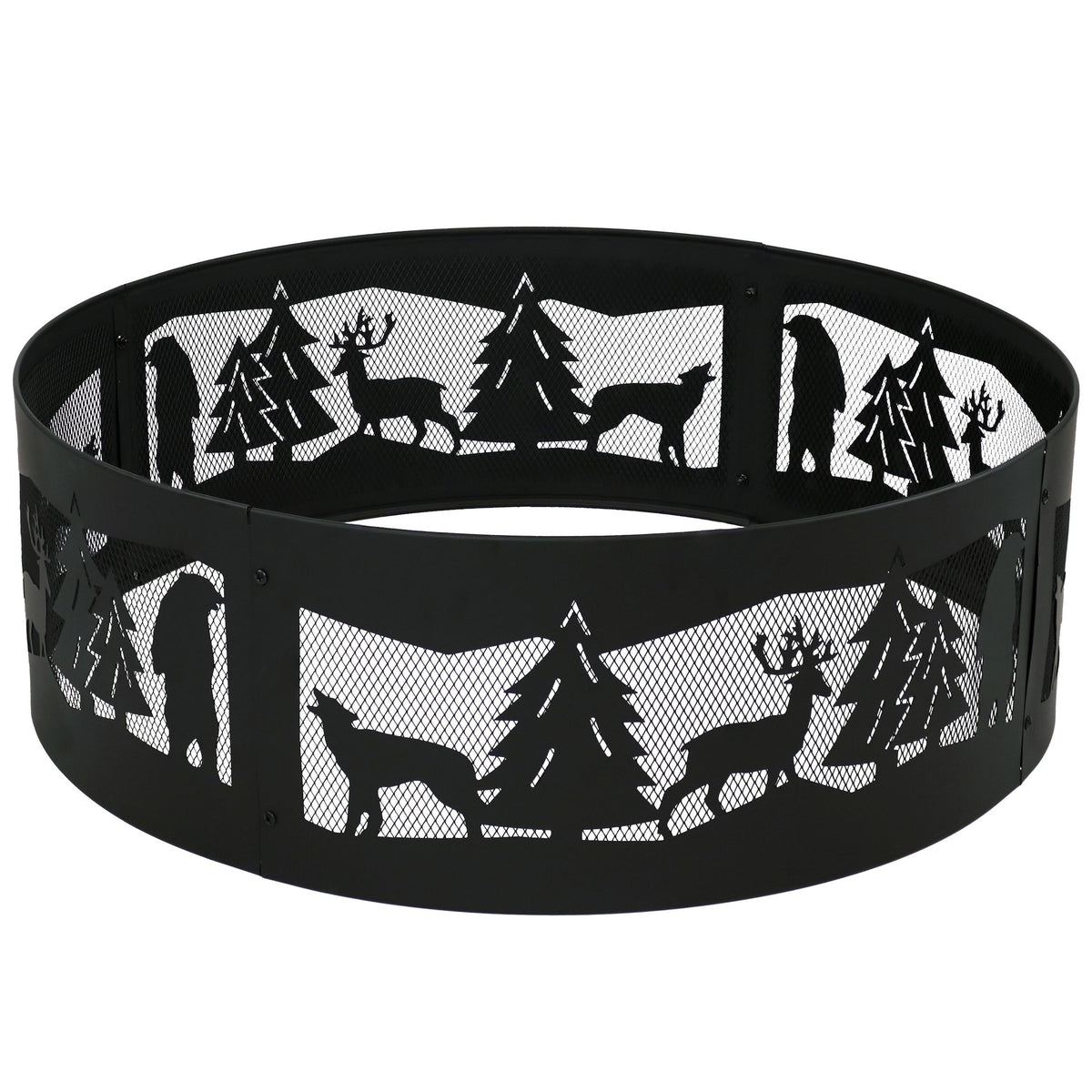 Sunnydaze Decor Forest Wilderness Fire Ring, 36-in