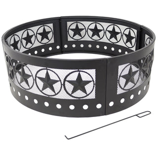 Sunnydaze Décor Heavy-Duty Steel Cut Out Campfire Ring, 36-in
