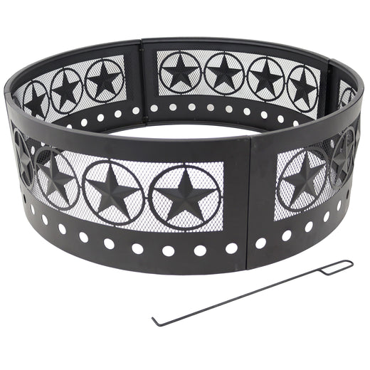 Sunnydaze Décor Heavy-Duty Steel Cut Out Campfire Ring, 36-in