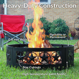 Sunnydaze Décor Heavy-Duty Steel Cut Out Campfire Ring, 36-in image 6