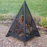 Sunnydaze Decor Majestic Pyramid Steel Fire Pit, Black image 7