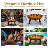 Sunnydaze Decor Rustic Cast Iron Fire Bowl, 30-in image 3
