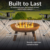 Sunnydaze Decor Rustic Cast Iron Fire Bowl, 30-in image 4