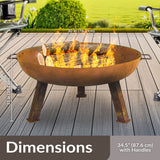 Sunnydaze Decor Rustic Cast Iron Fire Bowl, 30-in image 7