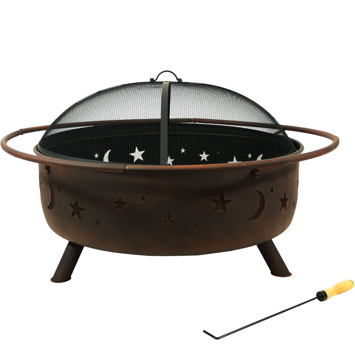 Sunnydaze Décor Steel Cosmic Fire Pit, Extra-Large, 42-in