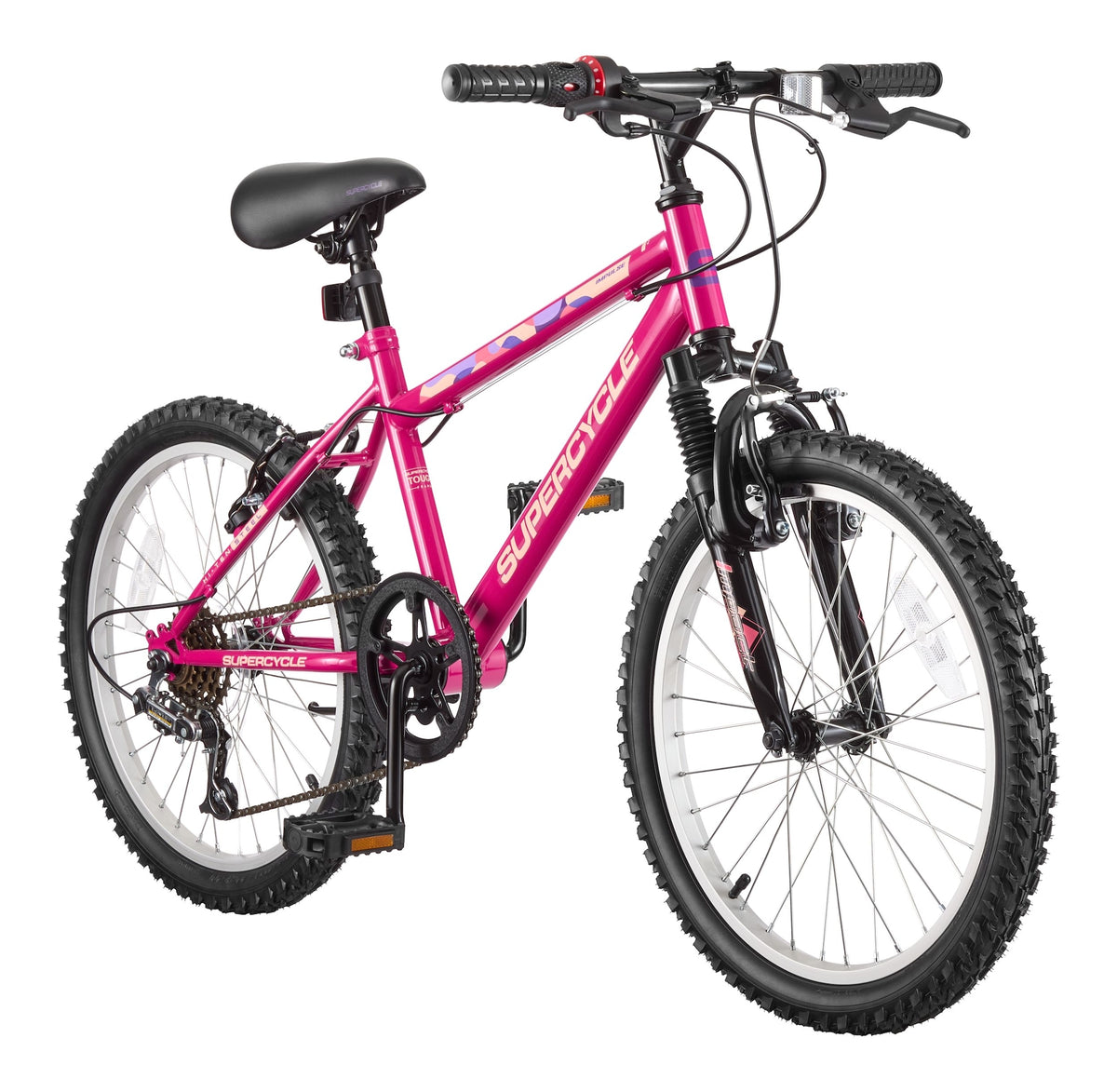 Supercycle Impulse Youth HT Mountain Bike with 5-Speed Grip Shifting System, 20-in
