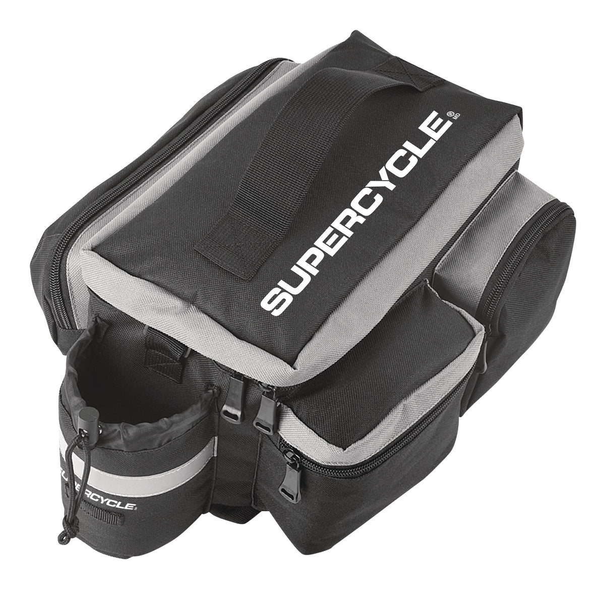 Supercycle Rack Top Bike Bag withAluminum Foil & Reflective Strip, 8L, Black