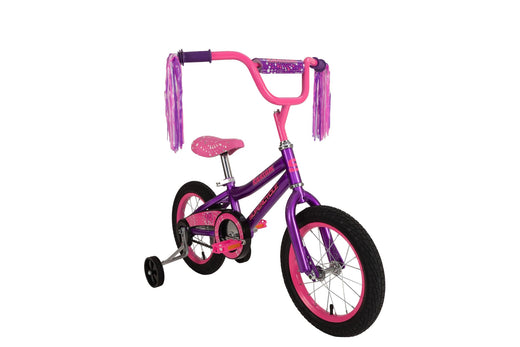 Supercycle Radium Kids' Bike with Training Wheels, Purple, 14-in