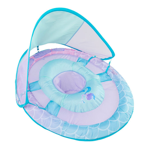Swimways Baby Spring Pool/Water Float with Removable Sun Canopy, Mermaid Design, Ages 9-24m