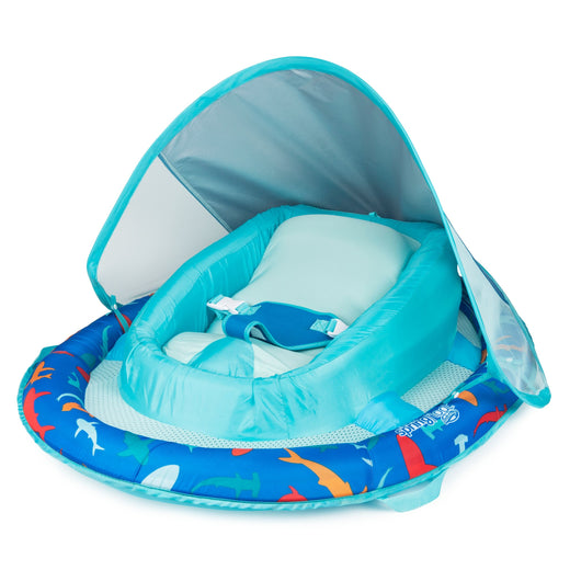 Swimways Floating UV-Protected Infant Spring Float with Handles & Sunshade, Shark Design, Ages 3-9 months