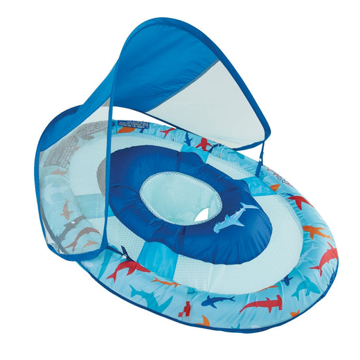 Swimways Sun Canopy Inflatable Baby Spring Float for Kids 9-24 Months, Shark Design