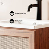 Swiss Madison Ceramic Square Vanity Sink Top, 18-in image 3