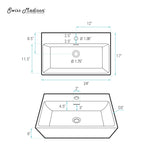 Swiss Madison Claire Rectangle Wall-Mount Bathroom Sink, 24-in image 7