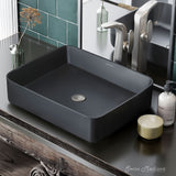 Swiss Madison Concorde Rectangle Ceramic Vessel Sink, Matte Black image 4