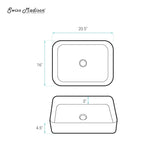 Swiss Madison Concorde Rectangle Ceramic Vessel Sink, Matte Black image 6