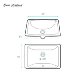 Swiss Madison Plaisir Rectangular Undermount Bathroom Sink, 21-in image 6