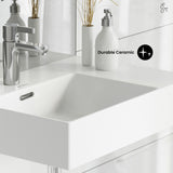 Swiss Madison St. Tropez Ceramic Wall Hung Sink with Left Side Faucet Mount, 24-in x 18-in image 3