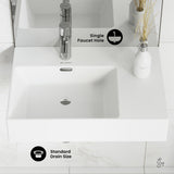 Swiss Madison St. Tropez Ceramic Wall Hung Sink with Left Side Faucet Mount, 24-in x 18-in image 4