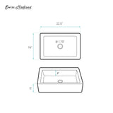 Swiss Madison Voltaire Ceramic Rectangle Vessel Sink, Matte Black image 5