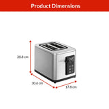 T-fal 2-Slice Stainless Steel Digital Toaster, Extra wide slots, 7 Browning levels image 6