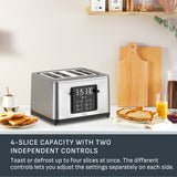 T-fal 4-Slice Stainless Steel Digital Toaster, Extra wide slots, 7 Browning levels image 5