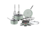 T-Fal Ceramic Inspire Non-Stick Cookware Set, Dishwasher & Oven Safe, Mint, 12-pc image 2