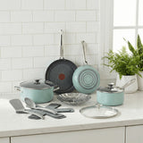 T-Fal Ceramic Inspire Non-Stick Cookware Set, Dishwasher & Oven Safe, Mint, 12-pc image 7