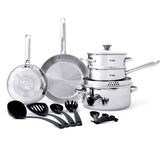 T-Fal Cook and Strain Stainless Steel Cookware Set, 15-pc image 2