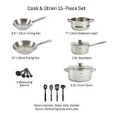 T-Fal Cook and Strain Stainless Steel Cookware Set, 15-pc image 7