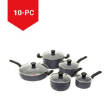 T-fal Hard Titanium Cookware Set, Non-stick, Dishwasher & Oven Safe, Grey, 10-pc image 3